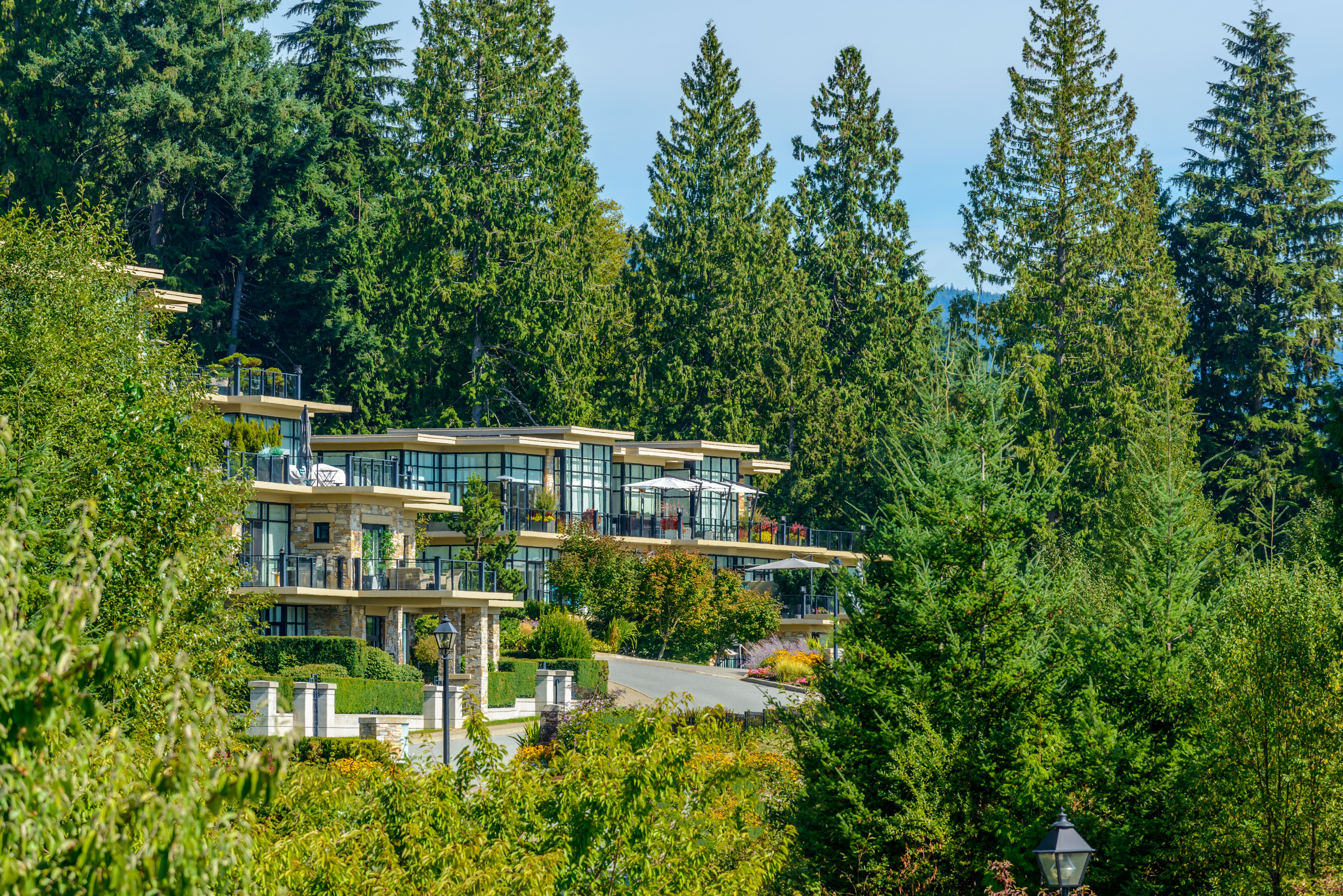 A Perfect Neighborhood. Houses In Suburb At Spring In The North America