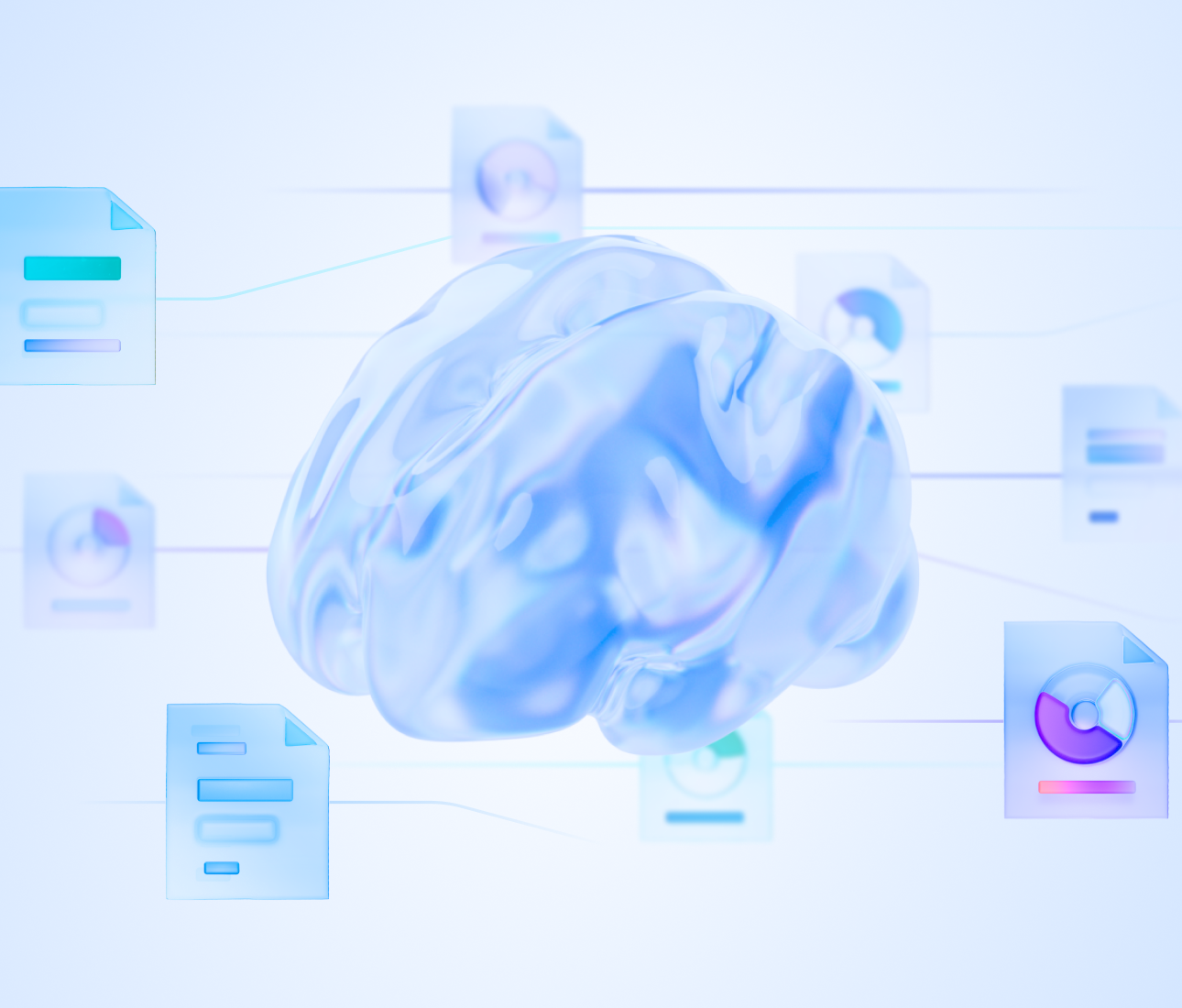 Brain graphic depicting how straight-through processing in insurance works