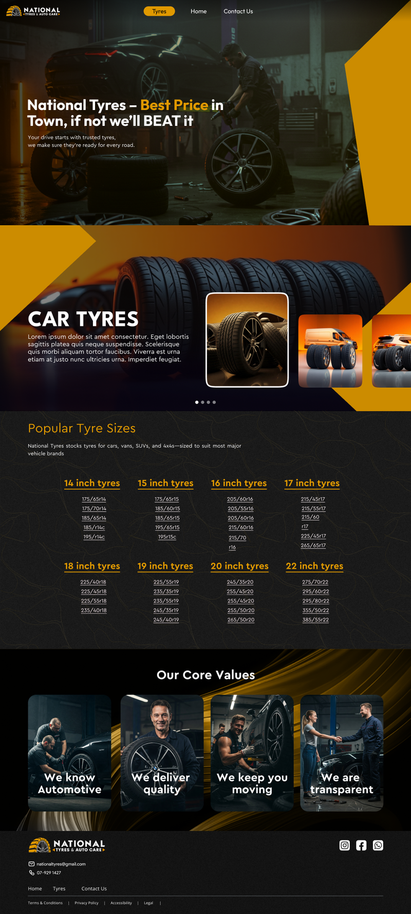National Tyres Web UI