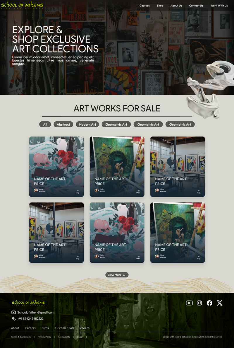 School Of Athens WebSite UI