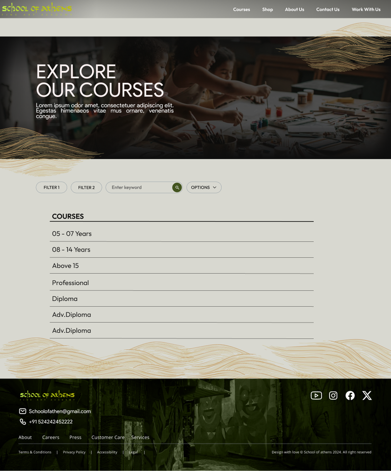 School Of Athens WebSite UI