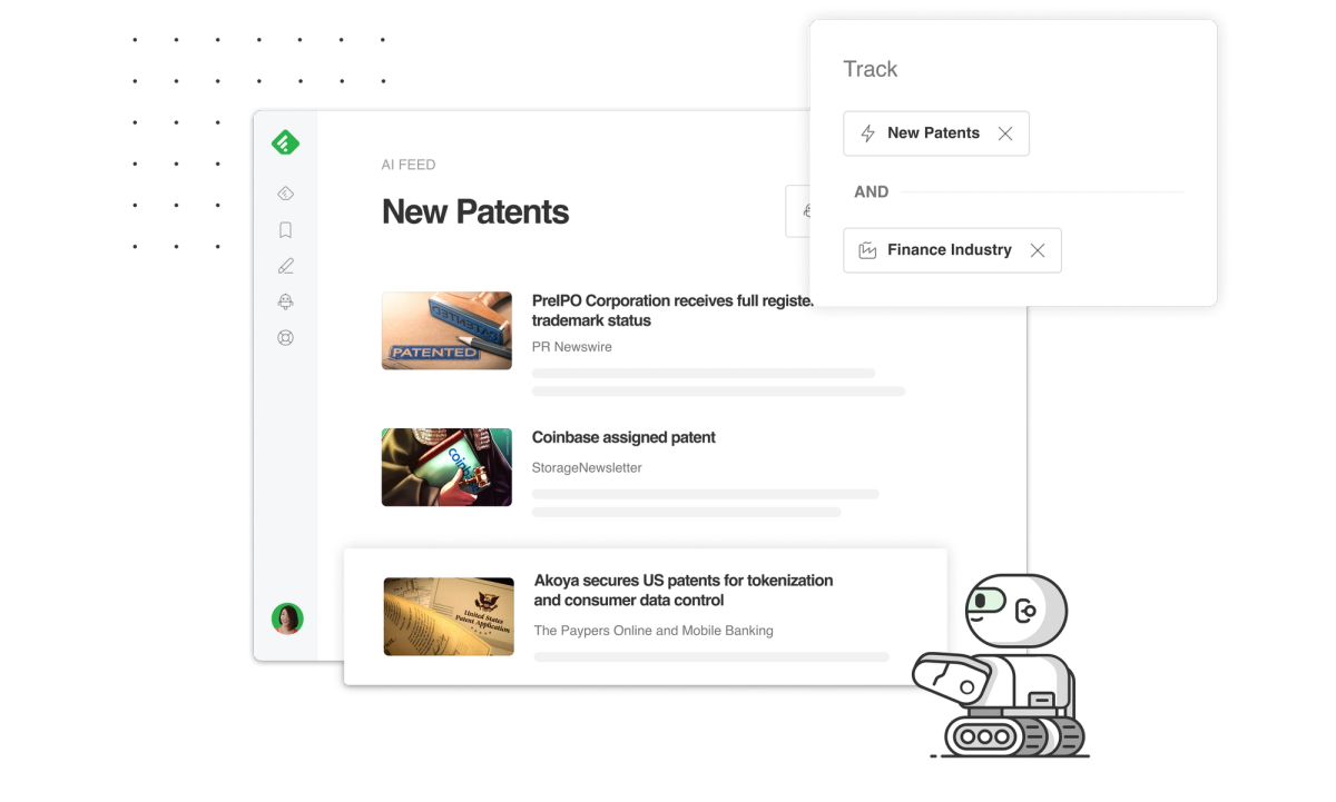 Track the latest patents filed on your market