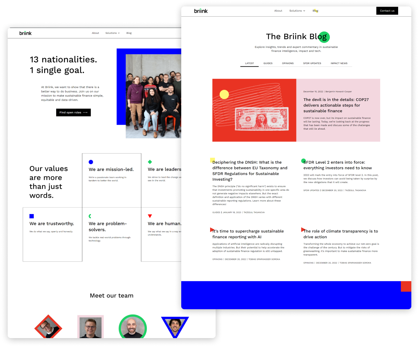 Fund a better future, confidently with Briink β website preview