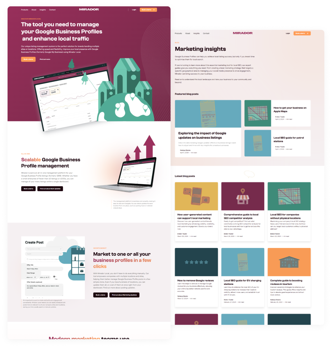 Mirador Local Google Business Profile platform β website preview