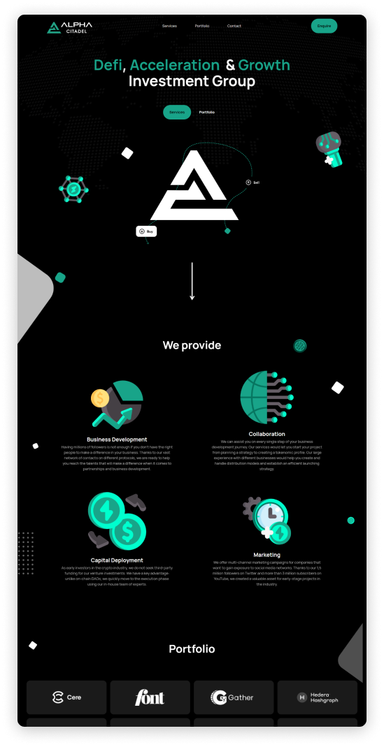 DeFi investment with Alpha Citadel Ventures β website preview