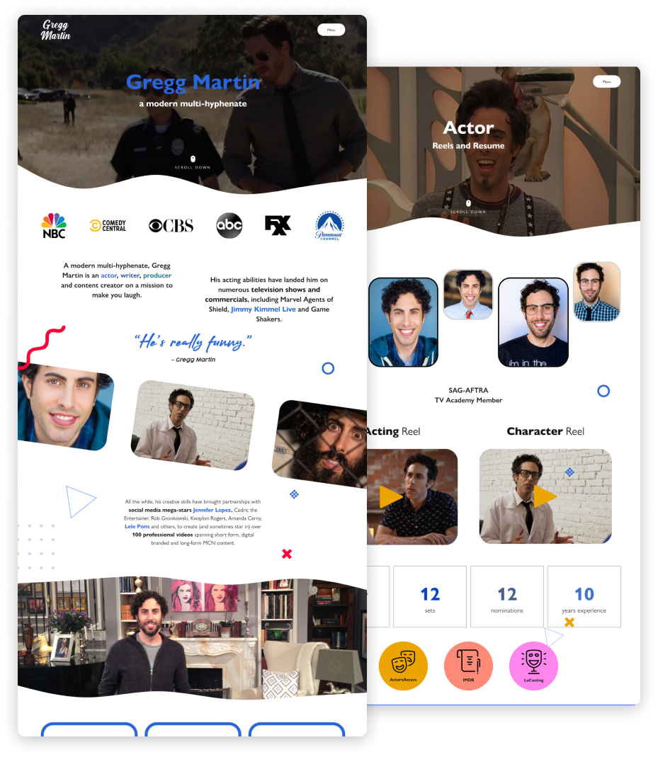 Gregg Martin comedy and content portfolio β website preview