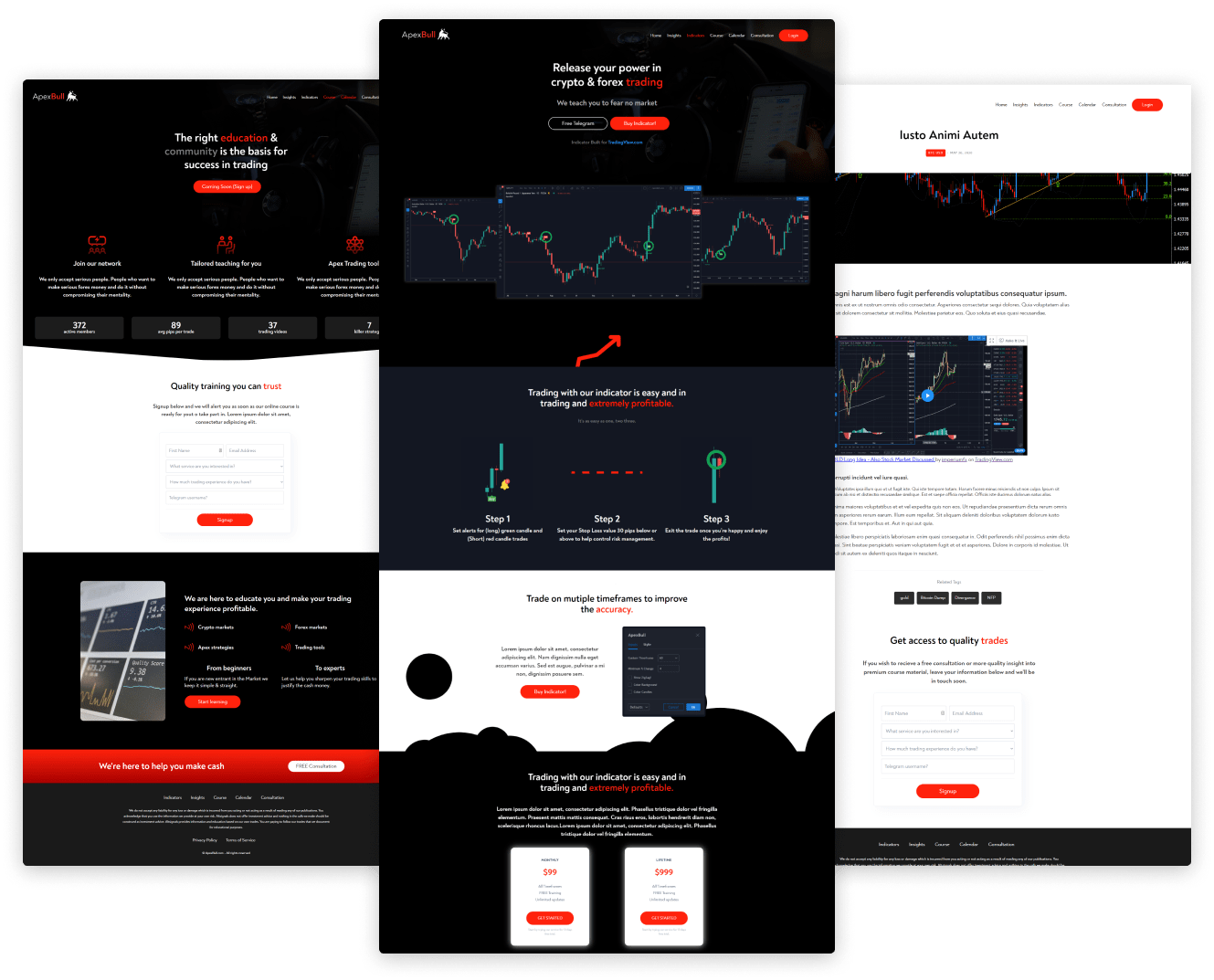 ApexBull forex education membership platform β website preview