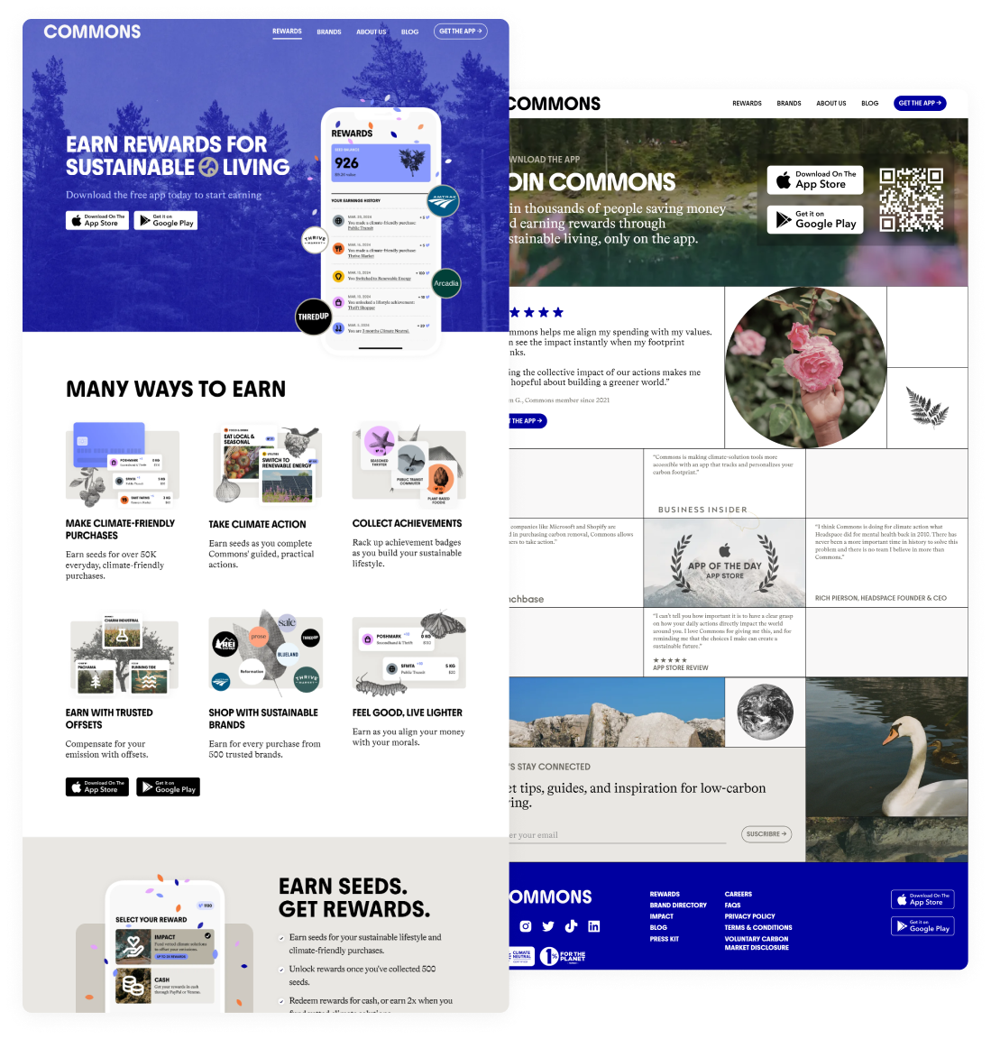 Climate action with Commons.earth — website preview