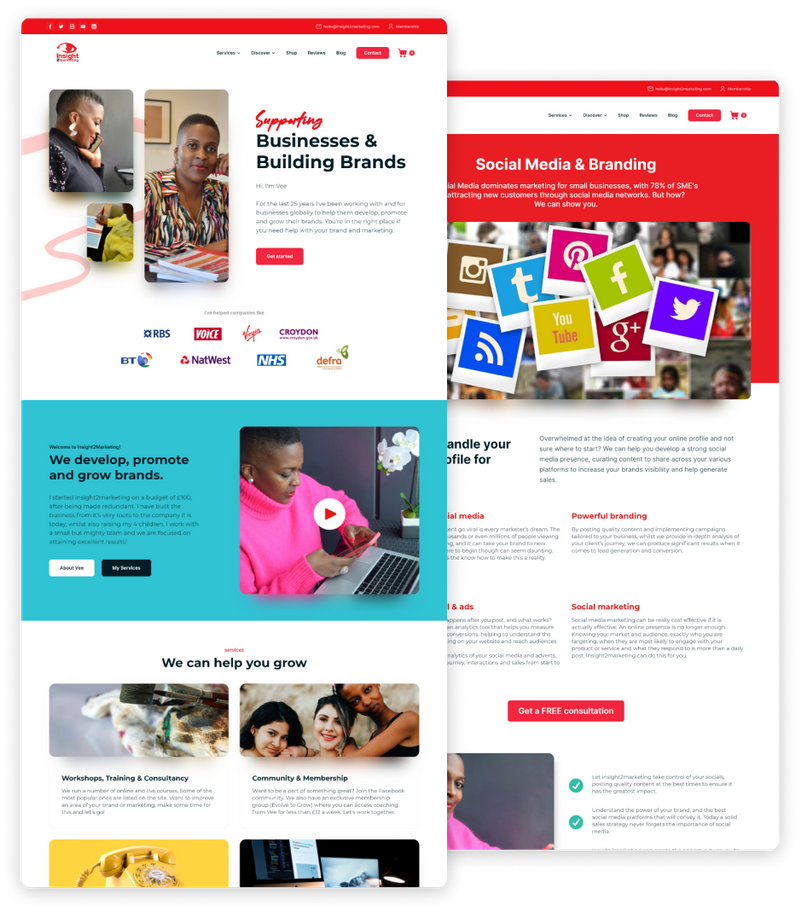 Marketing mentorship with Insight2Marketing — website preview