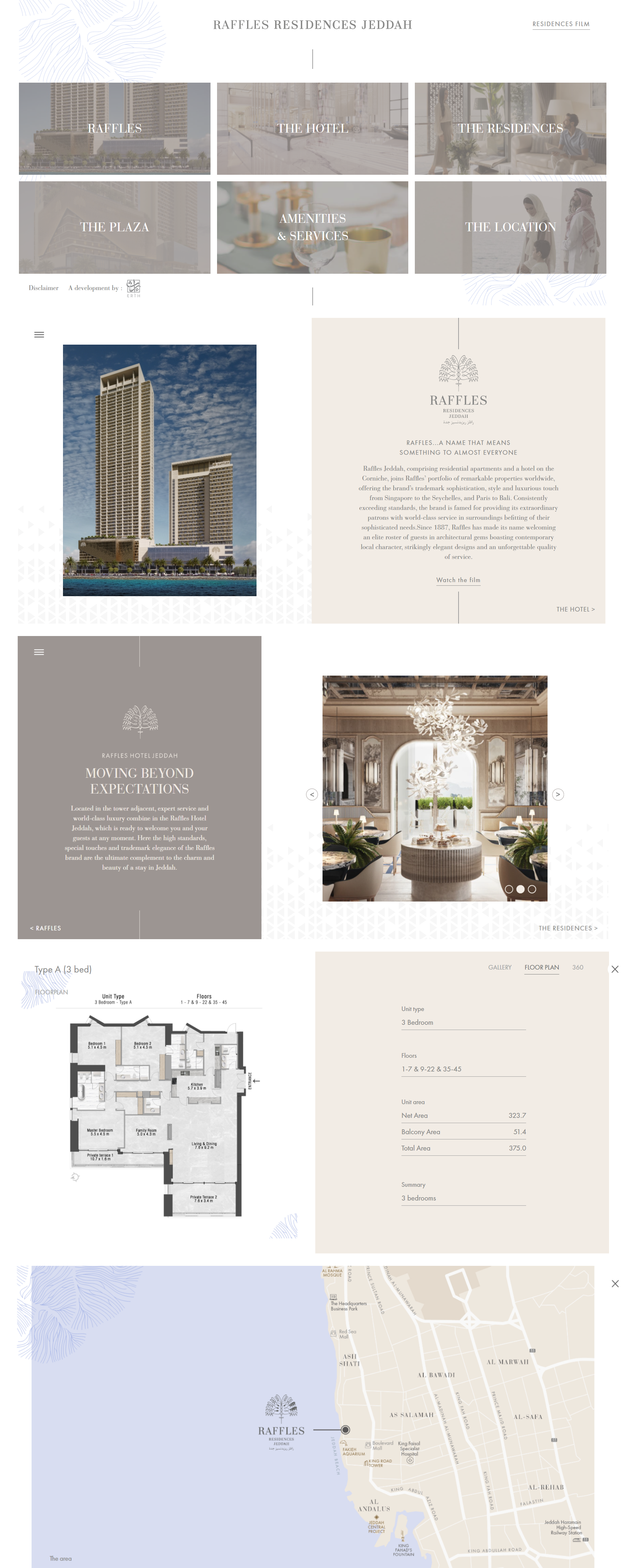 Luxury Raffles Residences in Jeddah — website preview