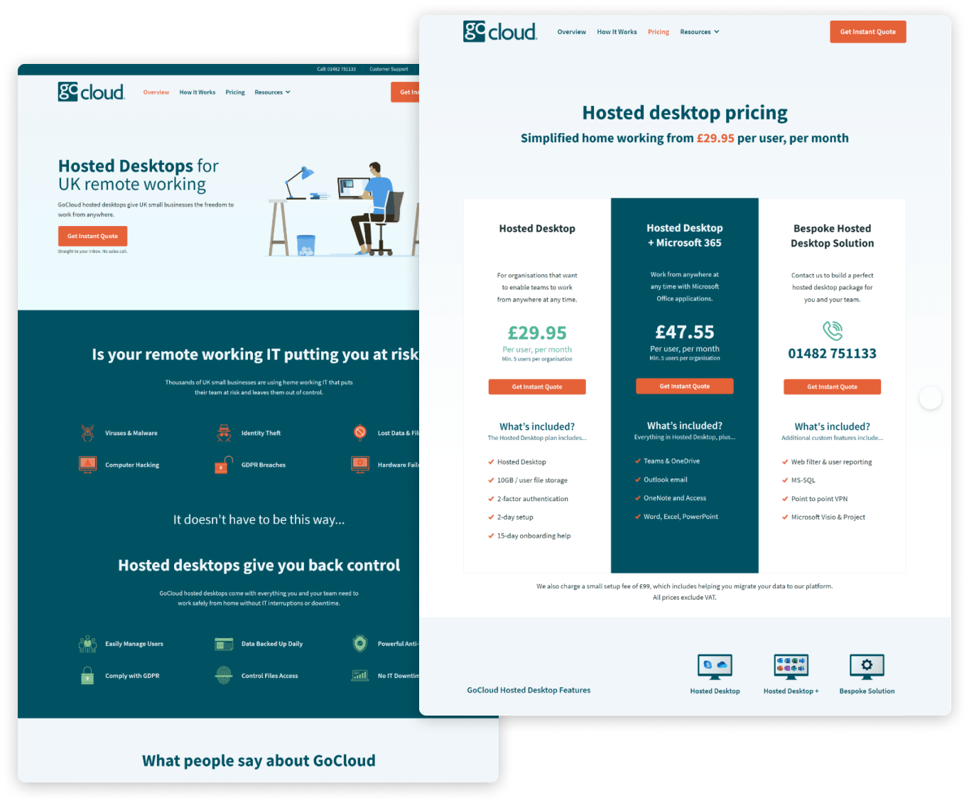Hosted desktops with GoCloud β website preview