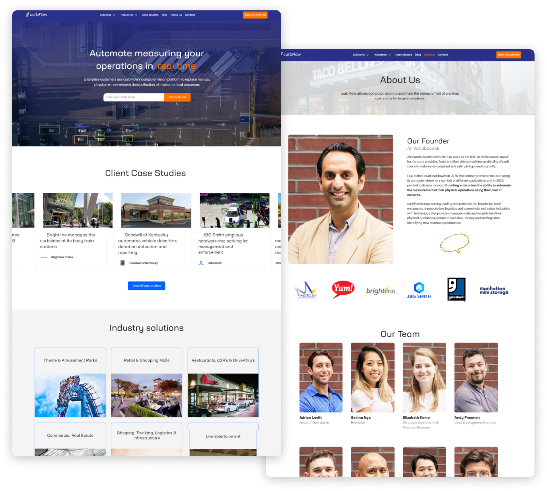 Real-time measurement with CurbFlow β website preview