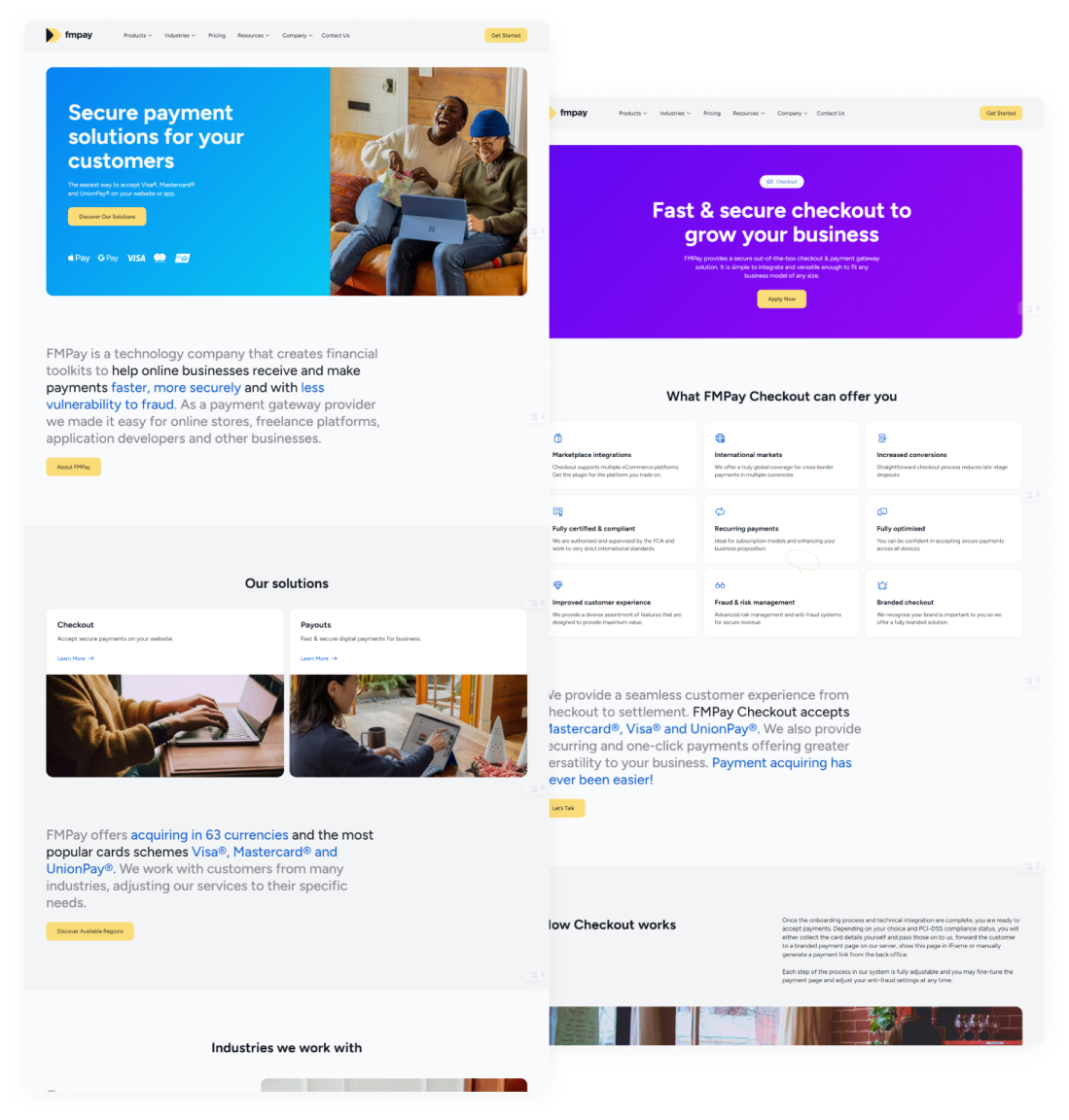 Secure payment solutions with FMpay — website preview