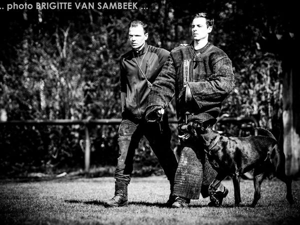 Oefendag ph2 en objectbewakingshond zwart wit fotos