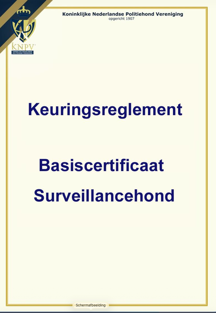 Keuringsreglement Basis Surveillancehond