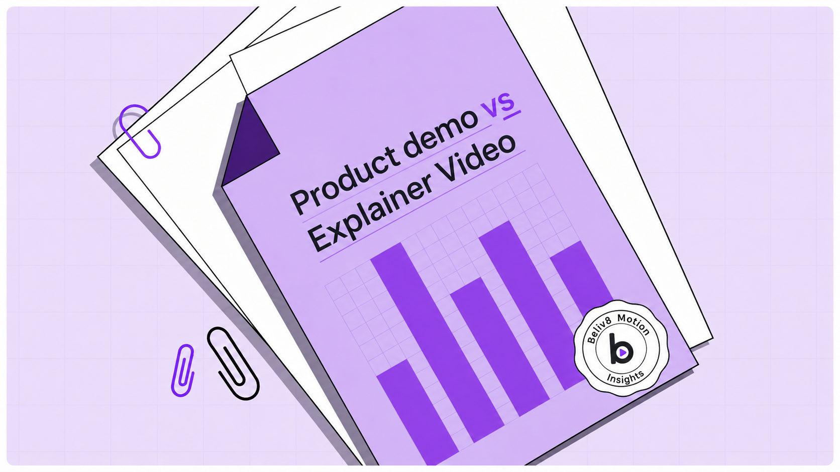 Product demo video vs explainer video comparison graphic with bar chart, illustrating which video format drives better results