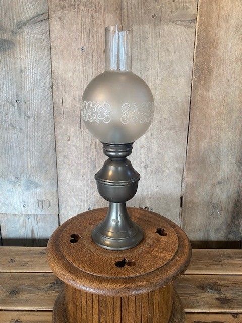 Lamp Western Look metaal met glazen kap