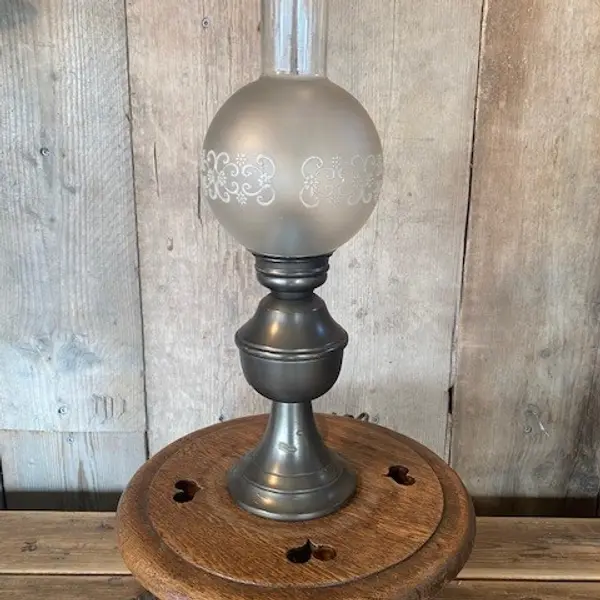 Lamp Western Look metaal met glazen kap