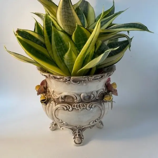 Bloempot antiek/keramiek, brocante stijl