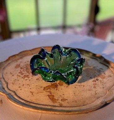 Schaaltje glaswerk blauw groen