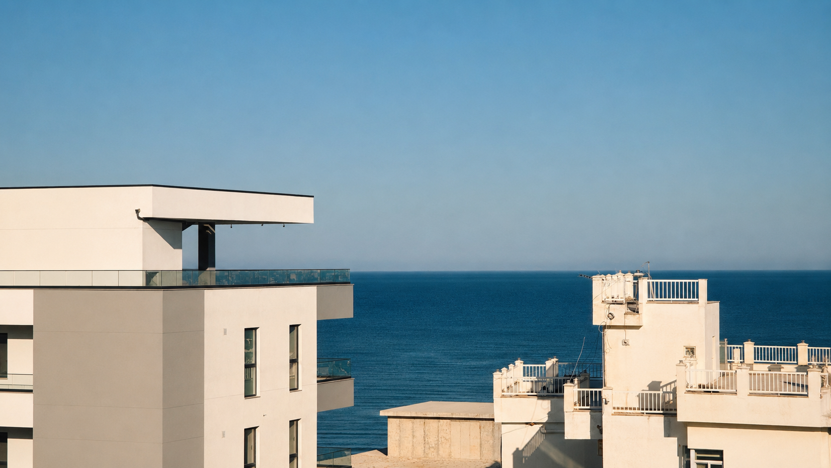 Coastal apartments overlooking the Adriatic Sea in Albania.