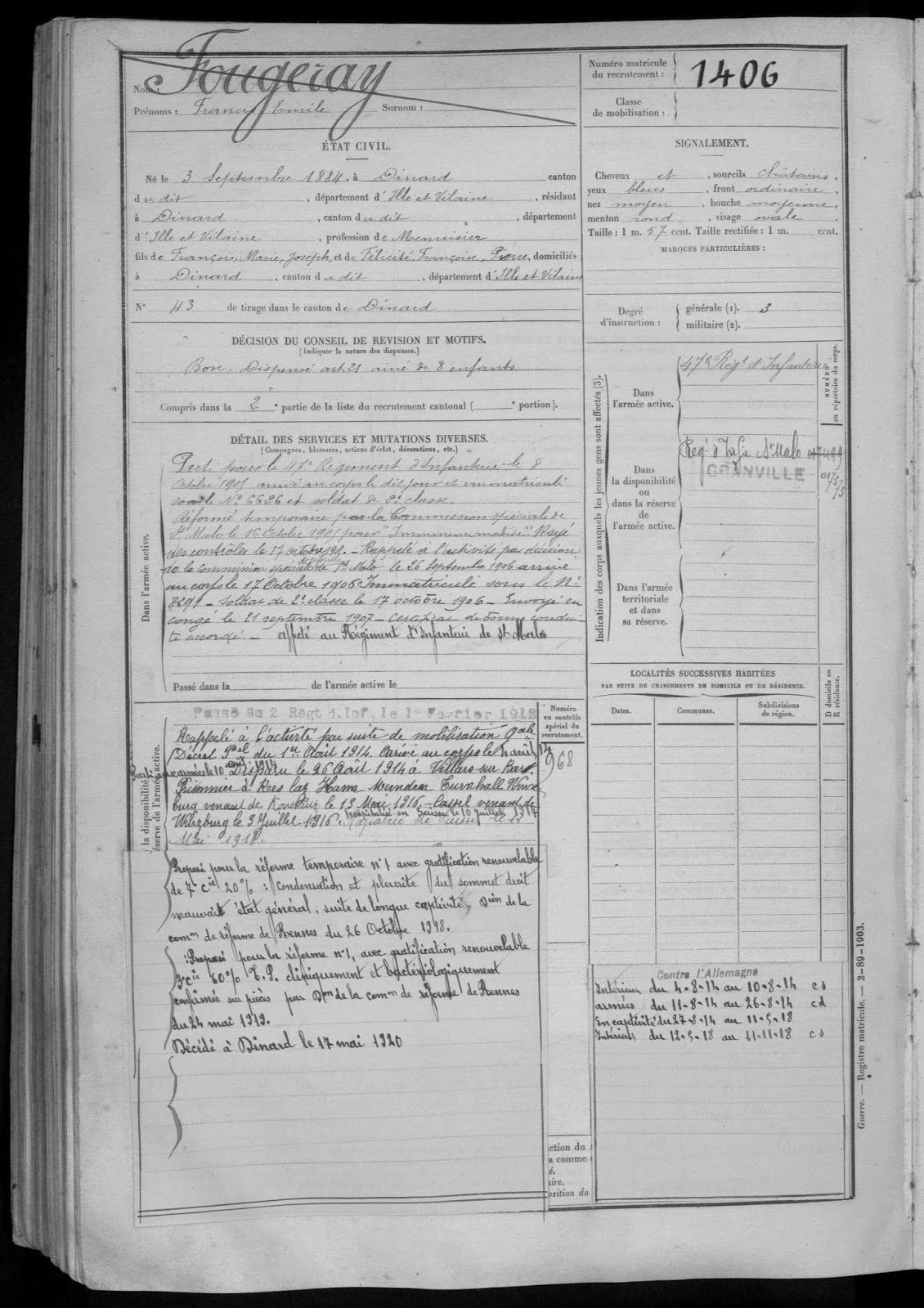 #ChallengeAZ : F comme Francis Emile FOUGERAY
