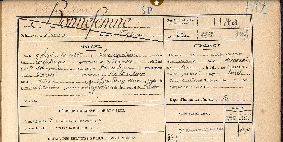 #ChallengeAZ : B comme BONNEFEMME Simon, Léon et Jean