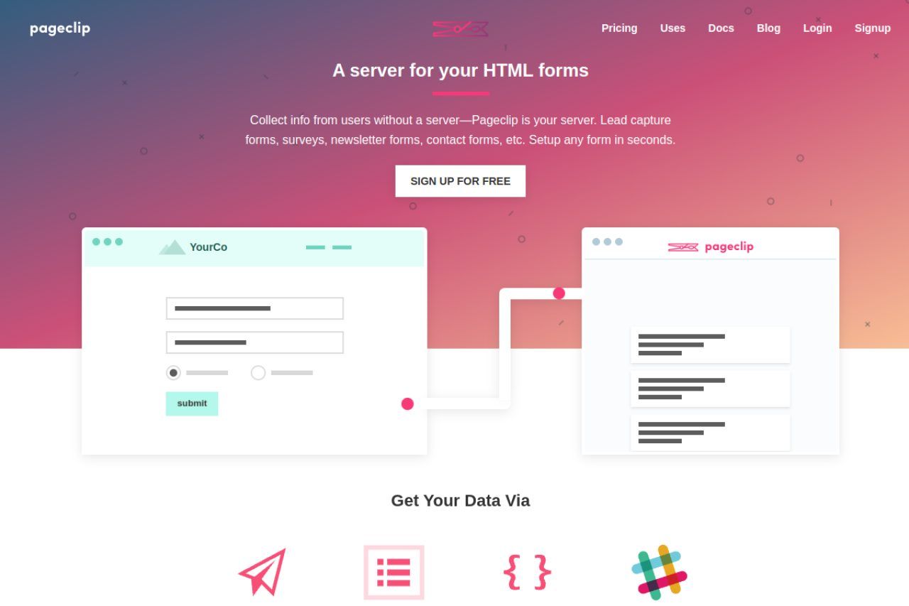 Pageclip homepage, October 2026
