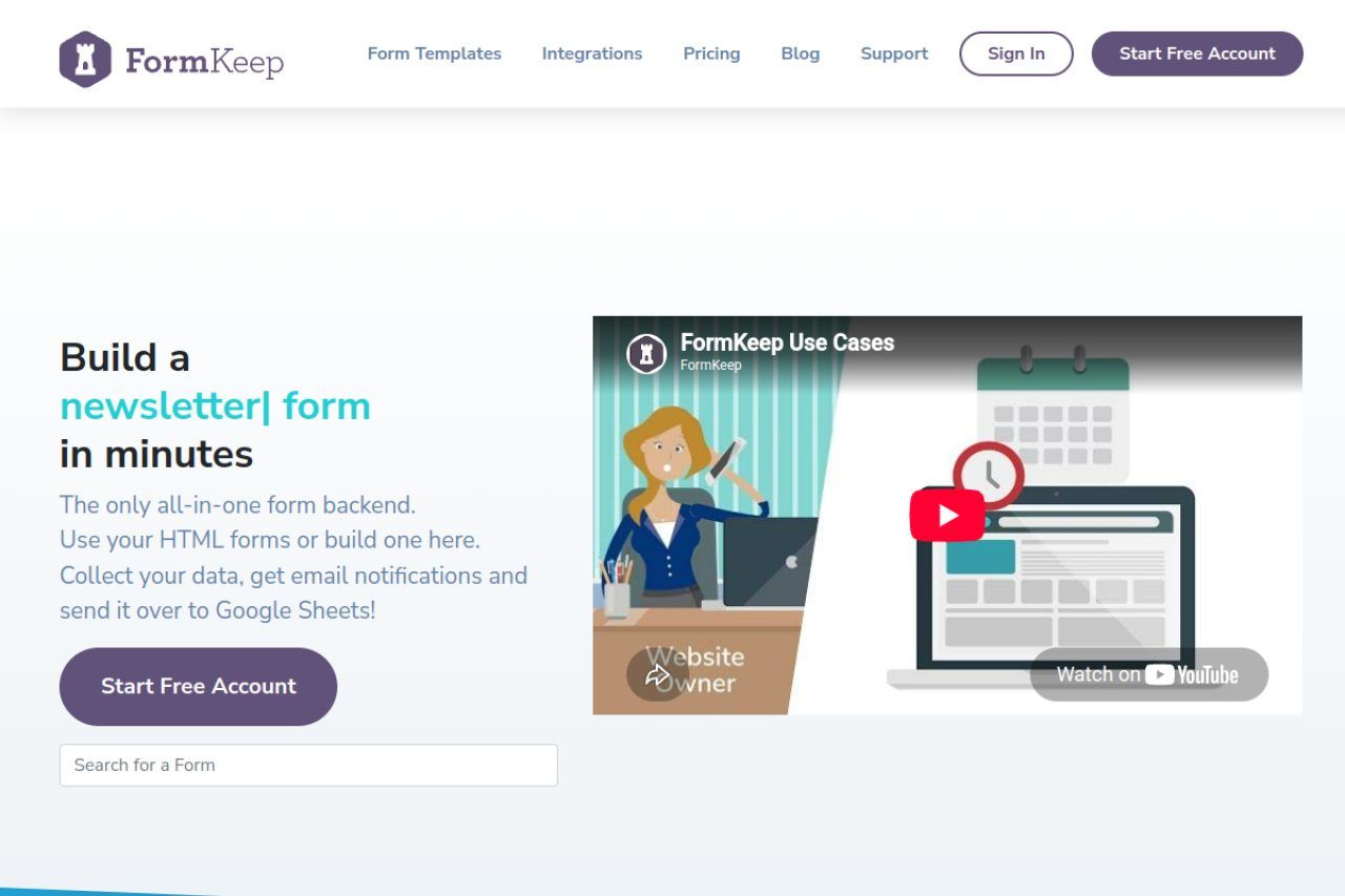 FormKeep homepage, October 2026