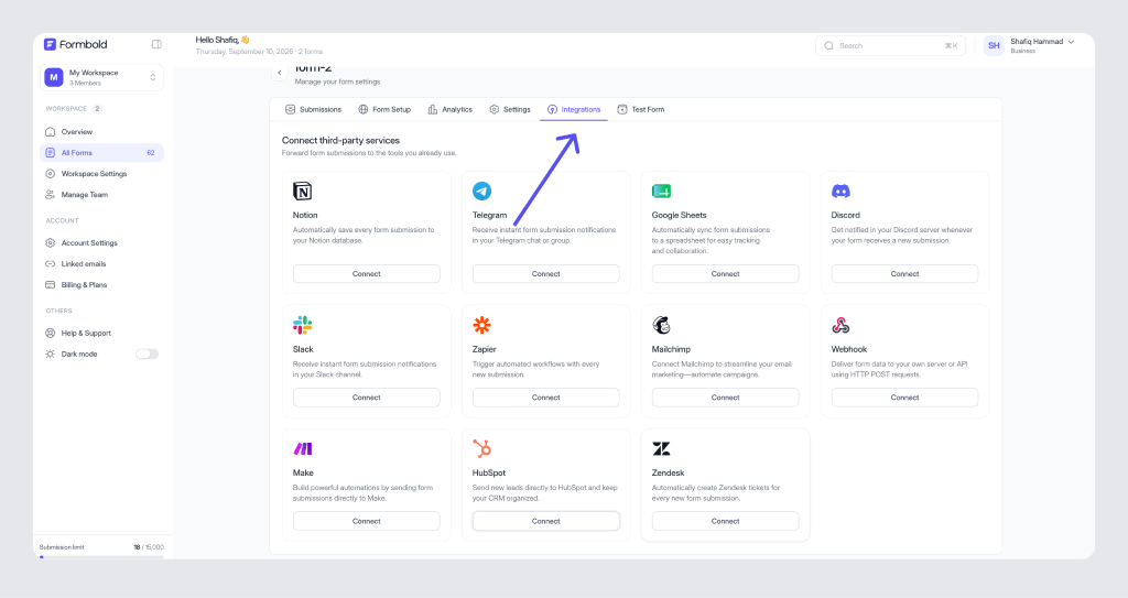 FormBold Third-Party Integrations Directory