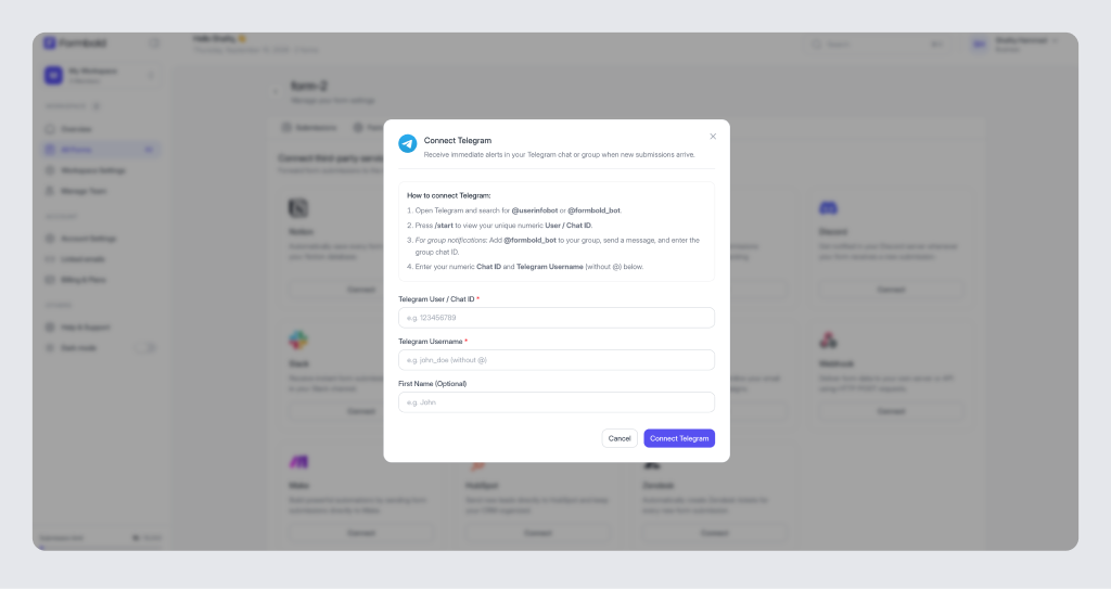 Telegram Bot Alert Pairing Instructions