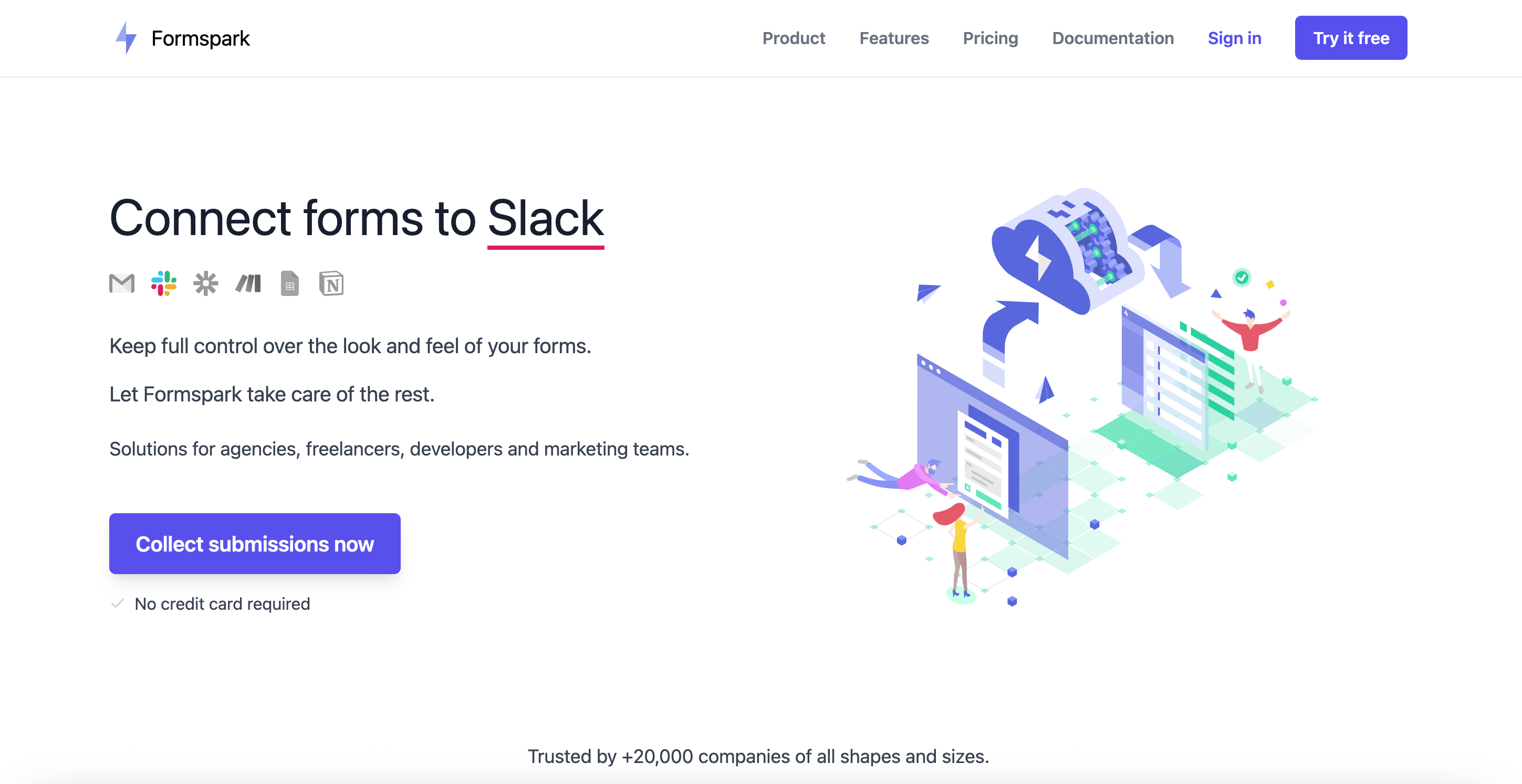 Formspark homepage, October 2026