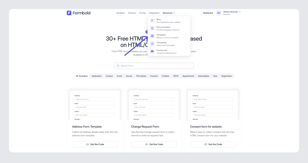 FormBold Ready-to-Use Templates Directory