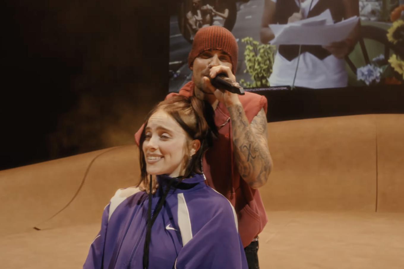 Justin Bieber performing on stage at Coachella 2026