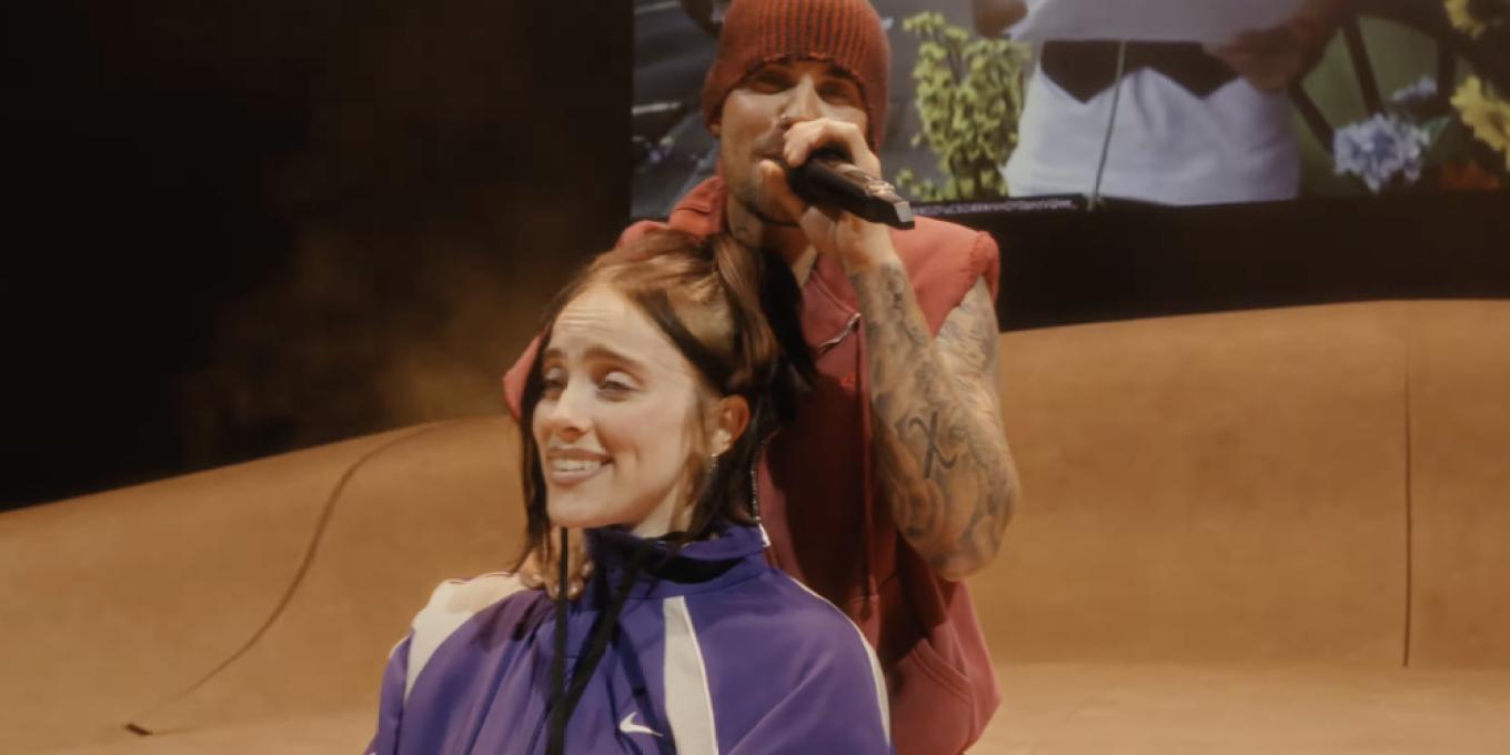 Justin Bieber performing on stage at Coachella 2026