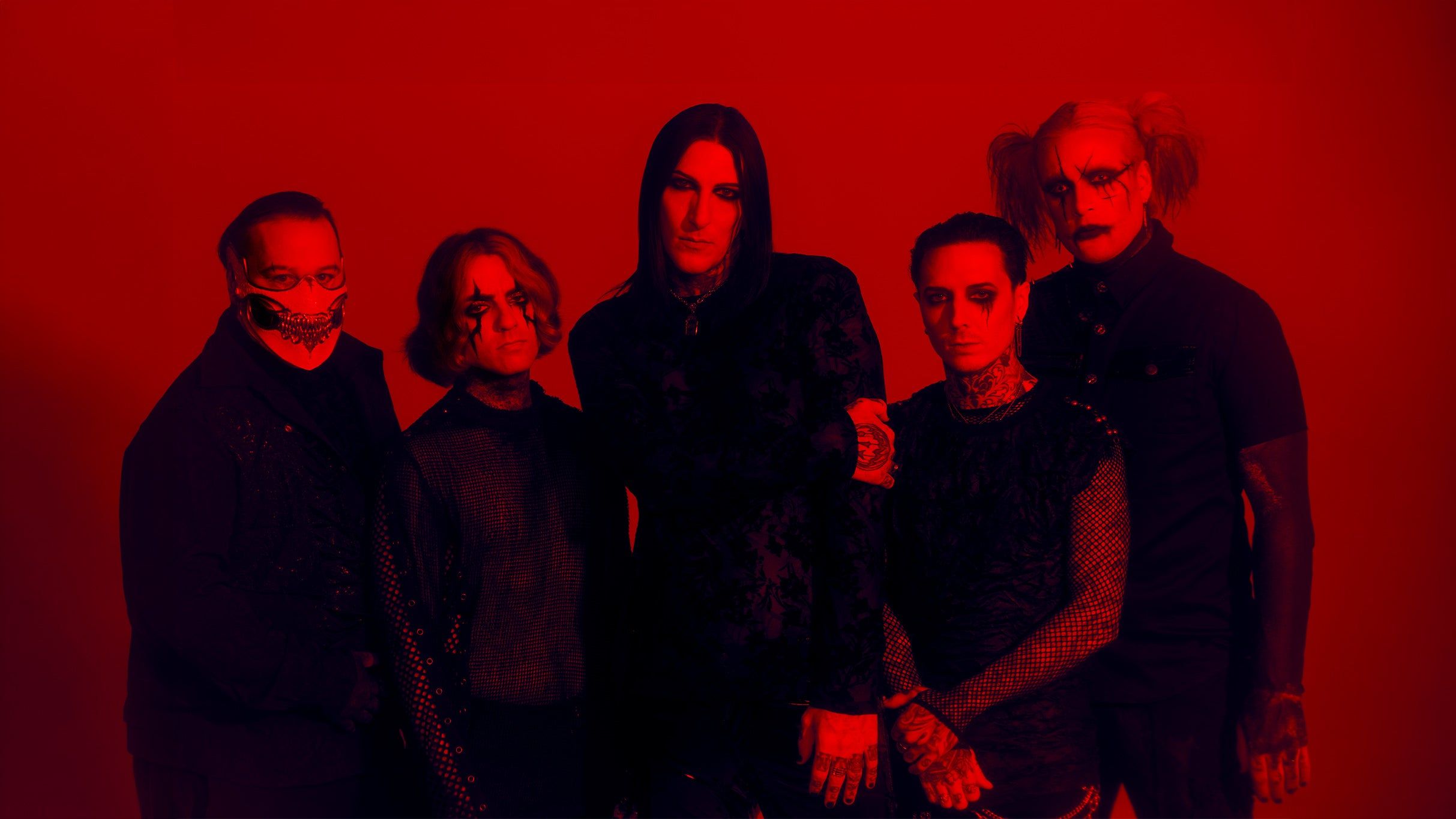 Motionless in White performing live on stage during The Sweat and Blood Tour