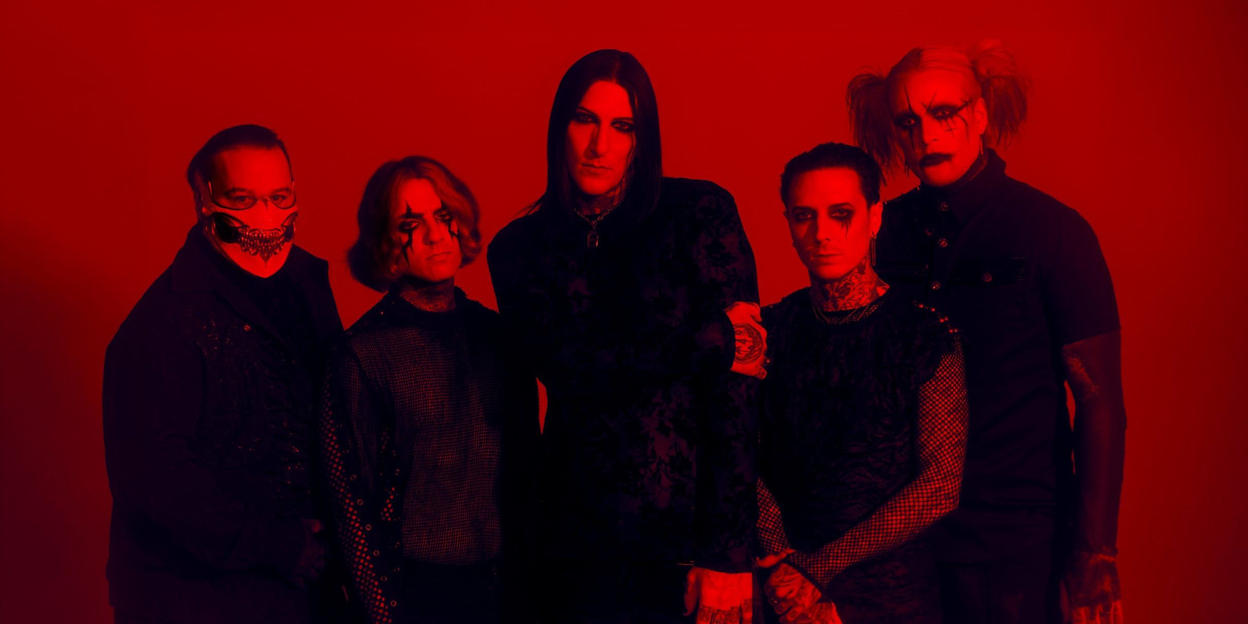 Motionless in White performing live on stage during The Sweat and Blood Tour