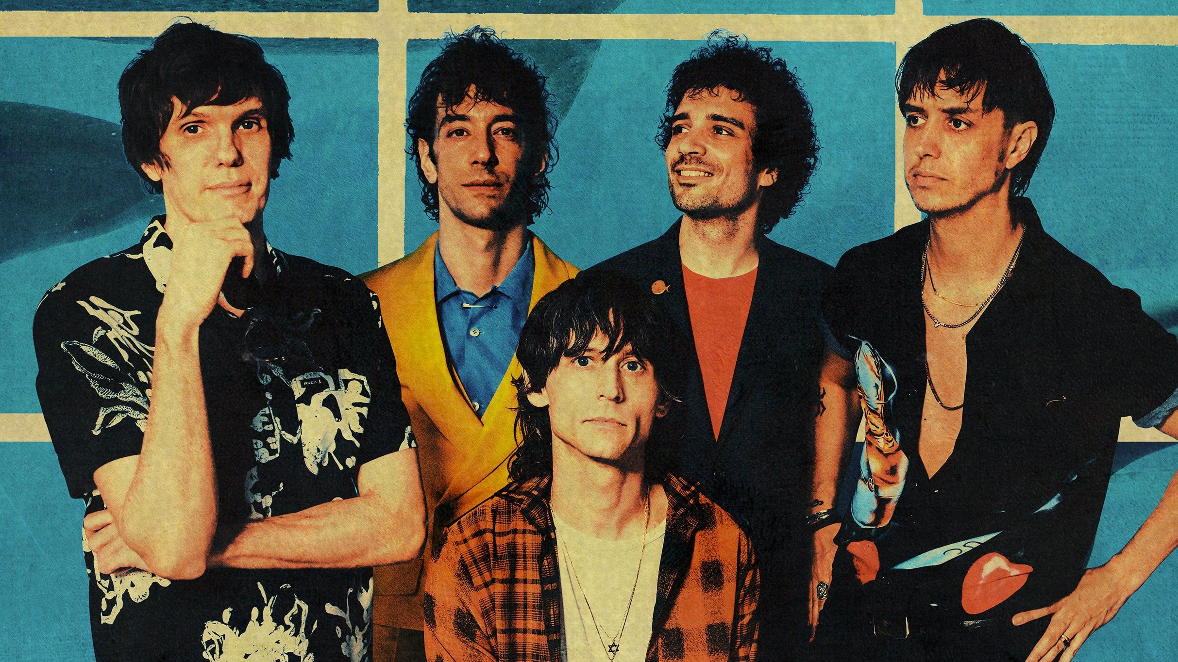 The Strokes performing live on stage