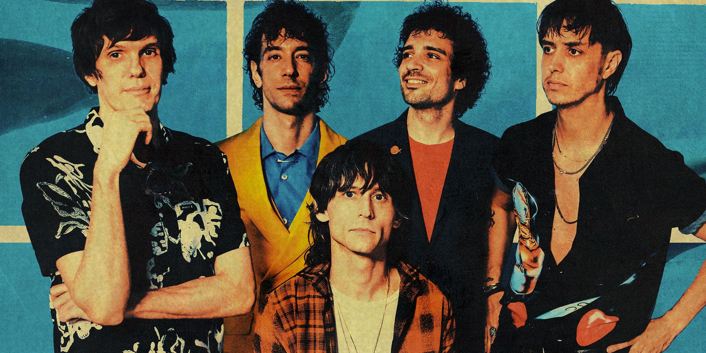 The Strokes performing live on stage