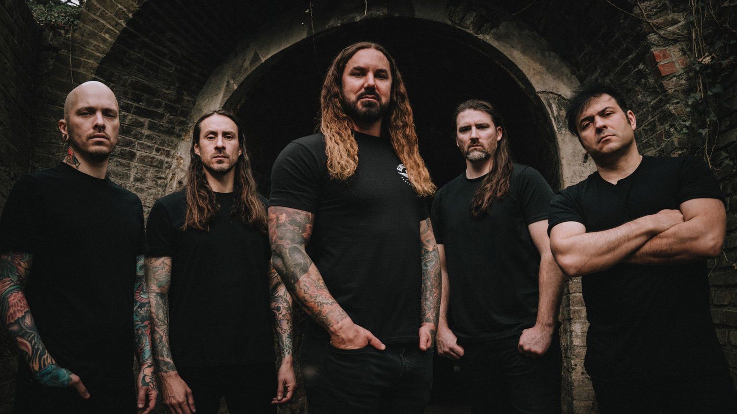 As I Lay Dying performing live on stage during their Shadows Are Security anniversary tour