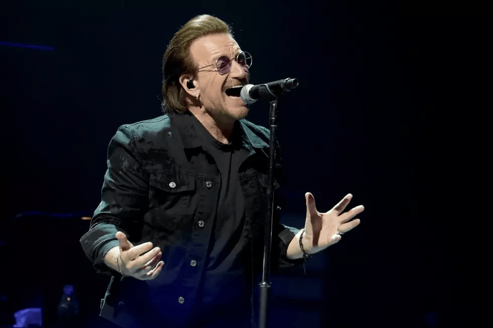 U2 performing live on stage