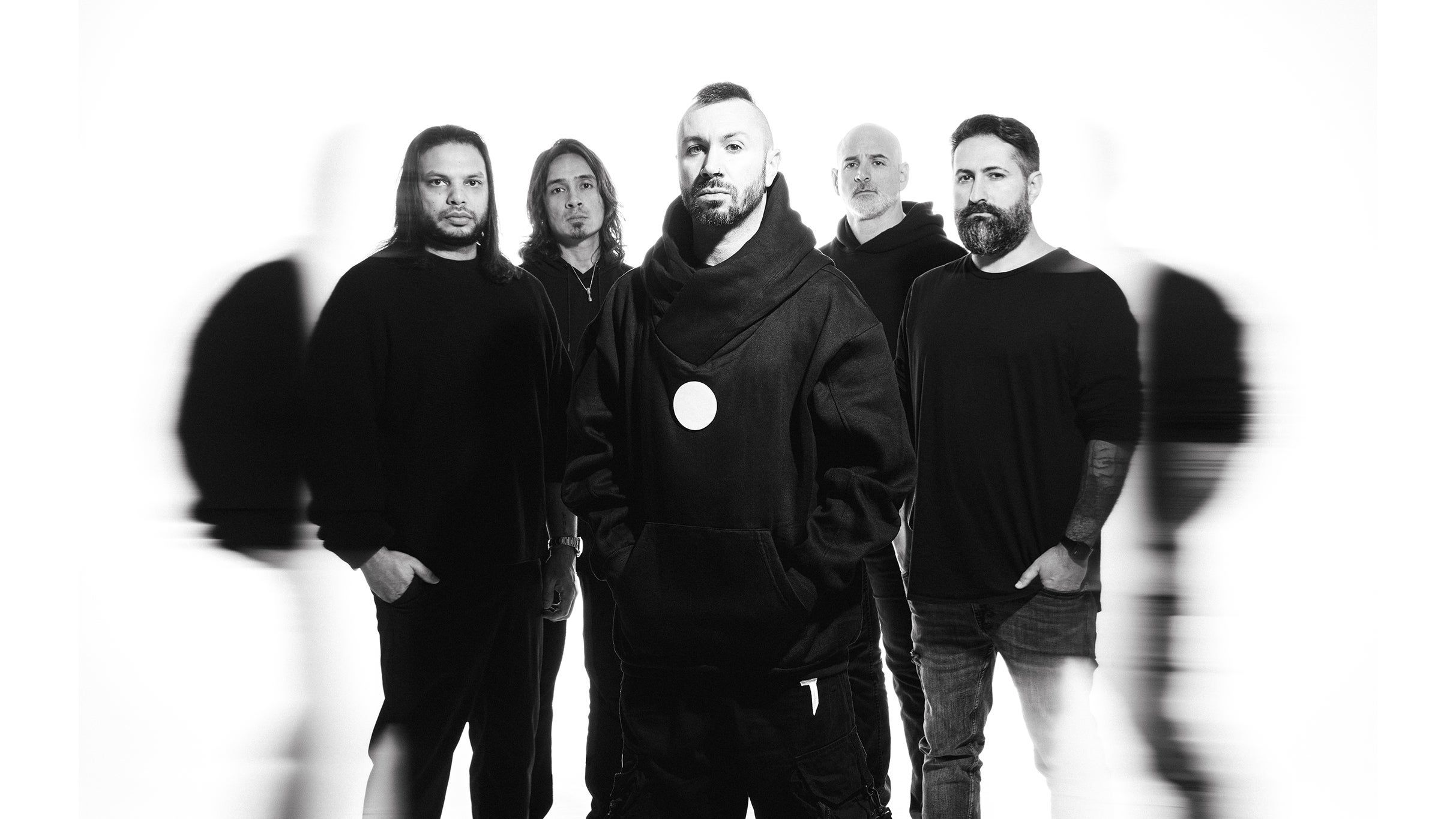 Periphery performing live on stage during a progressive metal concert