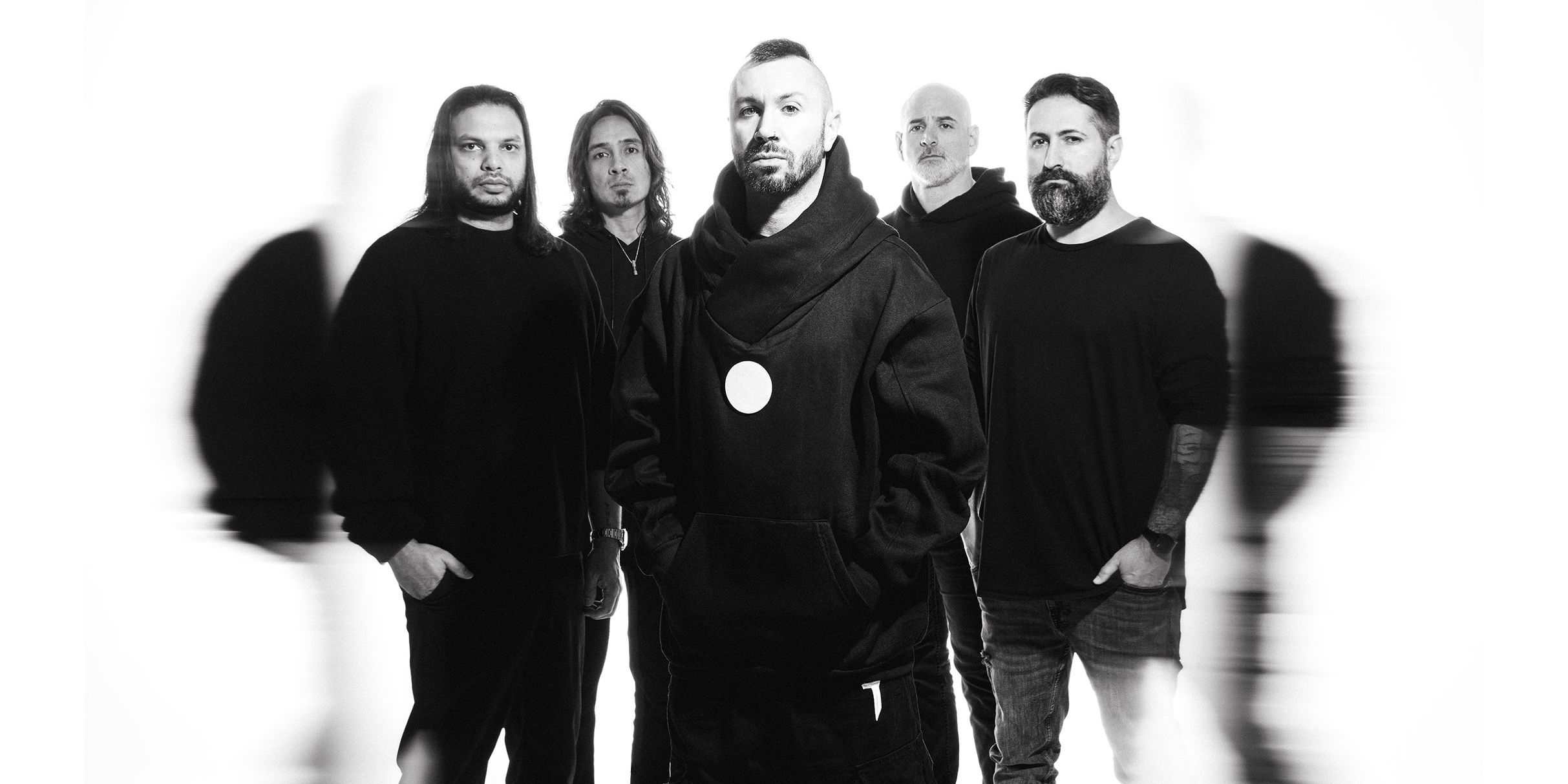Periphery performing live on stage during a progressive metal concert