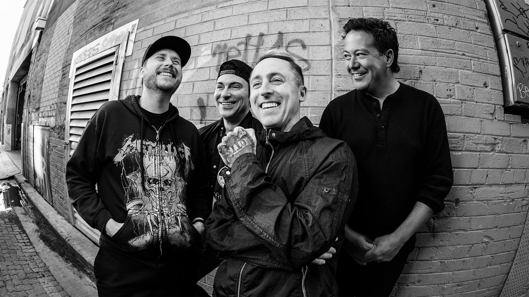 Yellowcard band photo in black and white