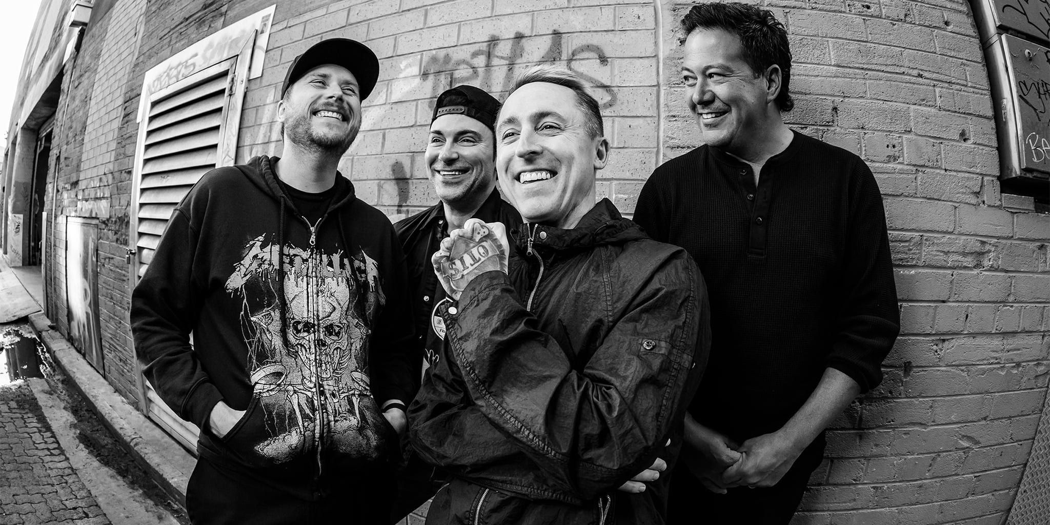 Yellowcard band photo in black and white