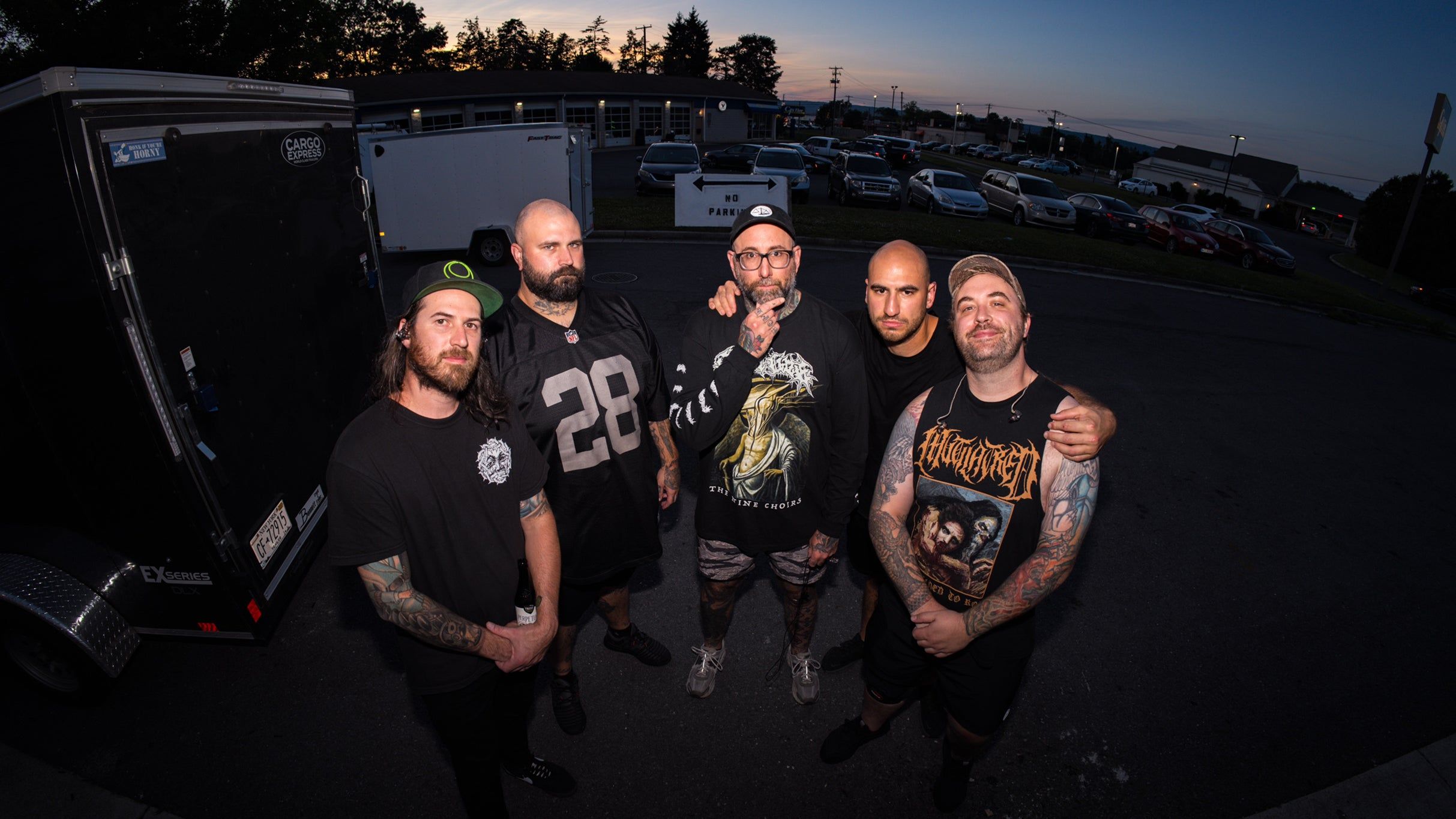 The Acacia Strain performing live on stage during a heavy music concert
