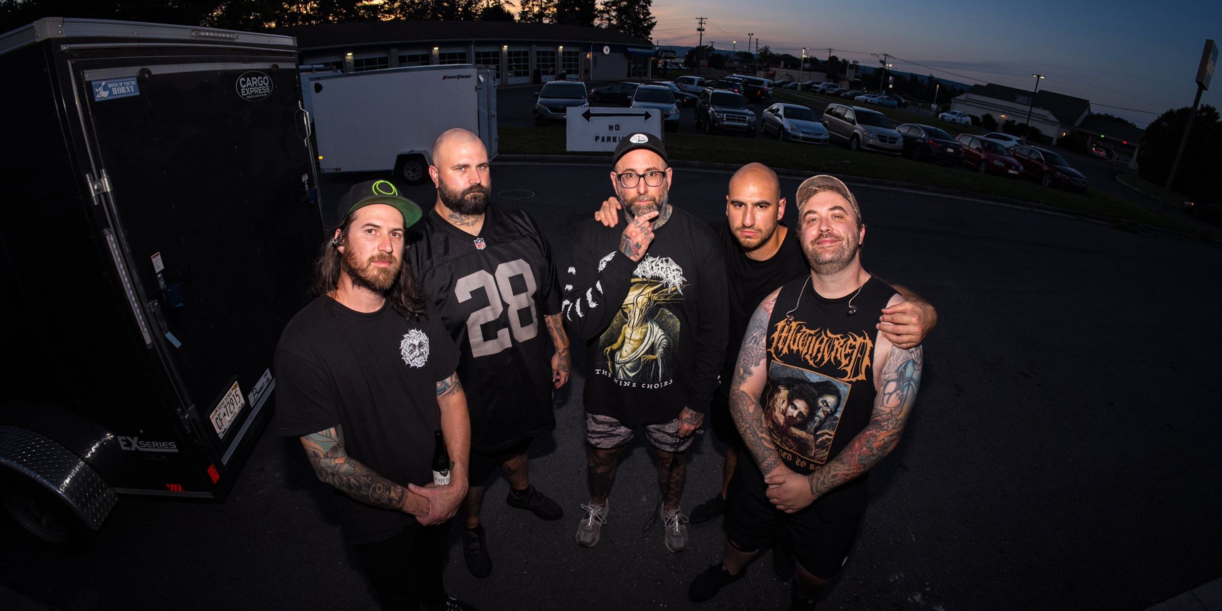 The Acacia Strain performing live on stage during a heavy music concert