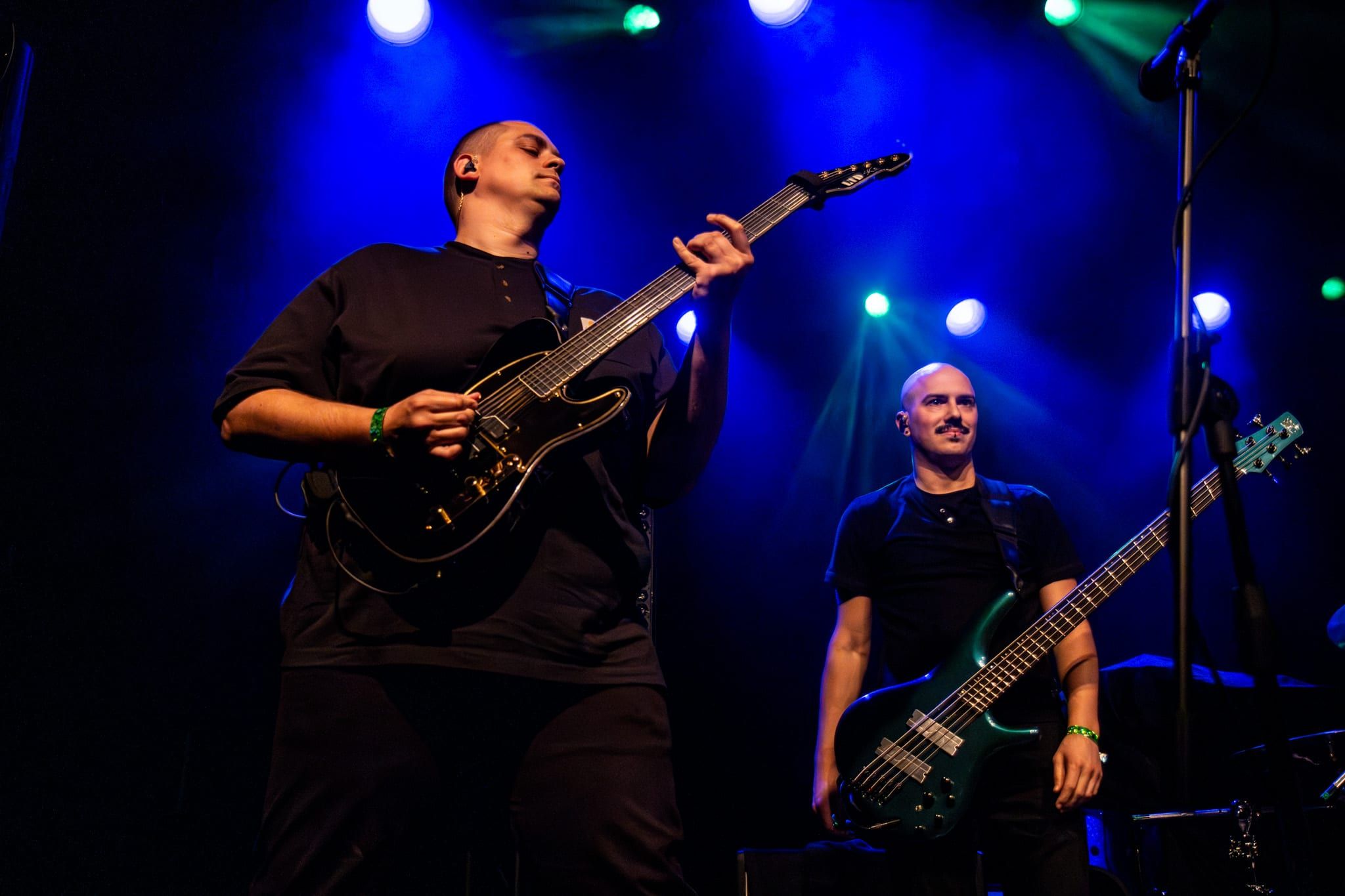 156/Silence performing their chaotic metal set at El Rey Theater