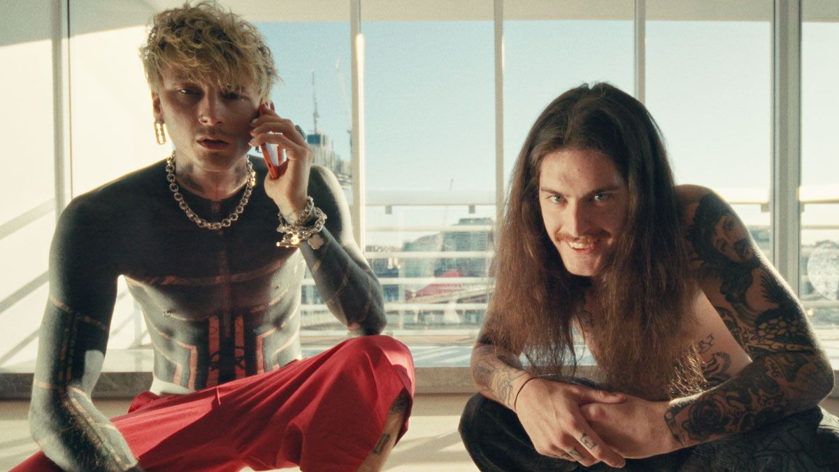 MGK and honestav on the set of the Crash First music video