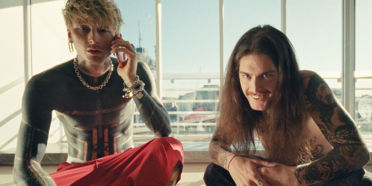 MGK and honestav on the set of the Crash First music video